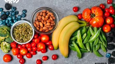 سبد میوه‌ها و سبزیجات برای بهترین خوراکی برای سفید شدن صورت