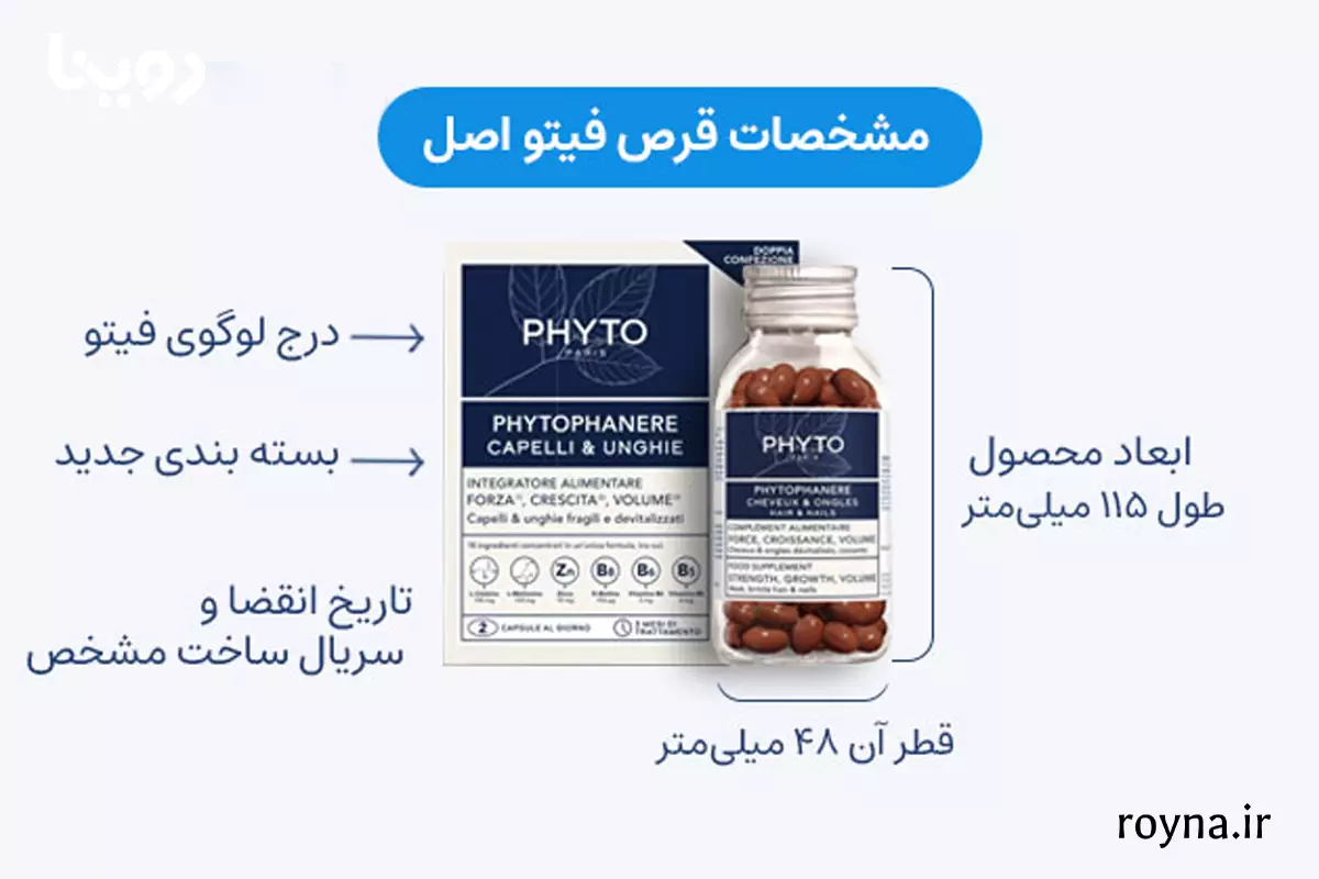 بسته‌بندی قرص فیتو اصل با هولوگرام
