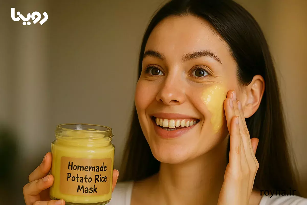 ترفند ماسک سیب زمینی و زردچوبه برای زیبایی صورت 4 نحوه اعمال ماسک سیب زمینی و زردچوبه روی صورت