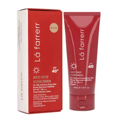 کرم ضد آفتاب و ضد لک رنگی لافارر با SPF40 مناسب پوست چرب و آکنه دار