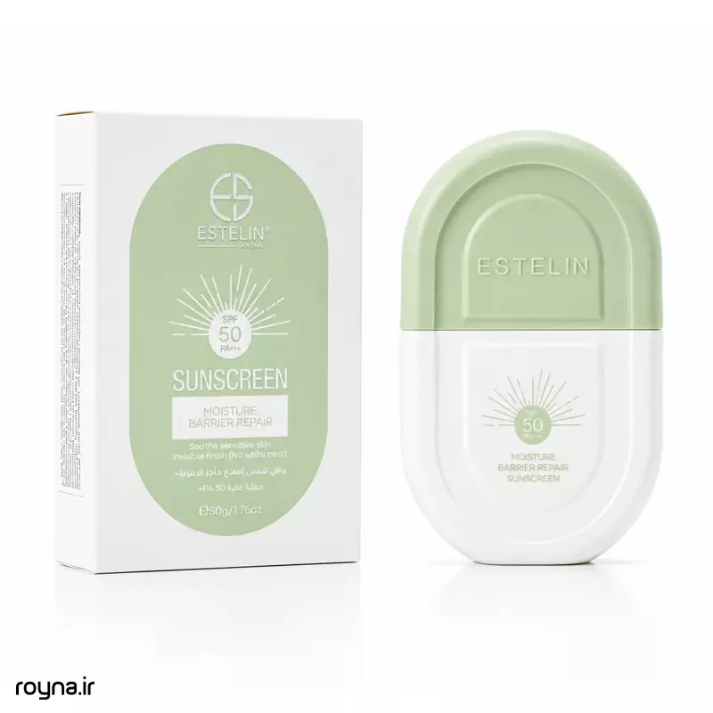 Estlin Green Repairing Sunscreen with 856 تصویر اصلی کرم ضد آفتاب استلین سبز ترمیم کننده با SPF50